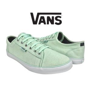 Vans Women 8.5 Rowan‎ DX Light Mint Green Skate Shoes Low Top Canvas Sneakers